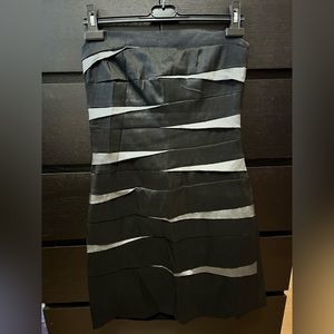 Black/Silver Strapless Party Dress